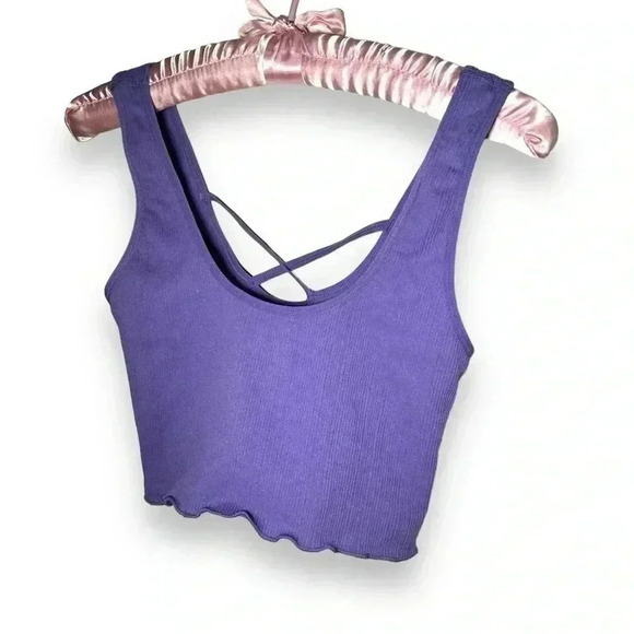 NWOT ABOUND Nordstrom ultraviolet ribbed cross back bralette M - Picture 1 of 5